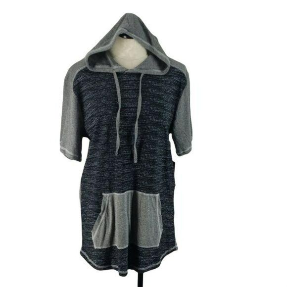 Metro One Two Tone Hooded Oversized Tee‎ Shirt Medium - Picture 1 of 6